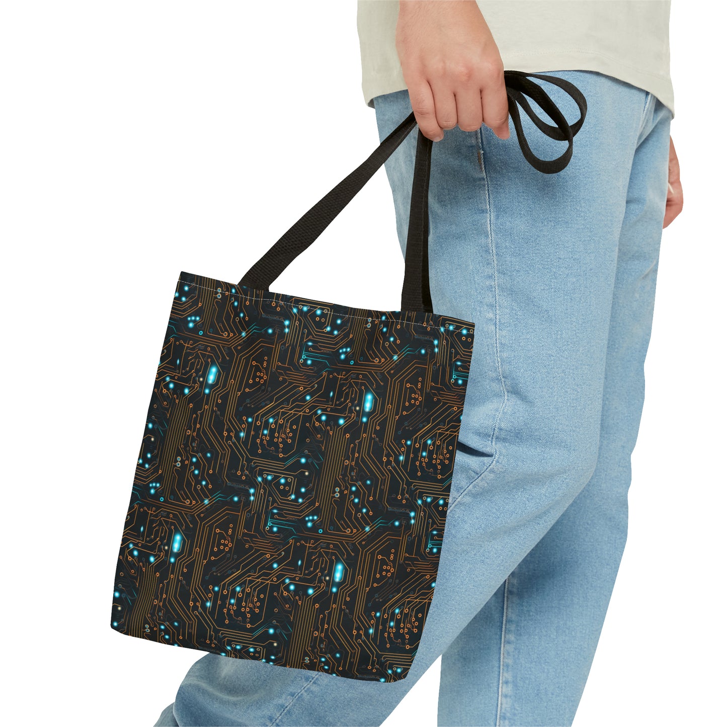 Golden Circuit Board AOP Tote Bag