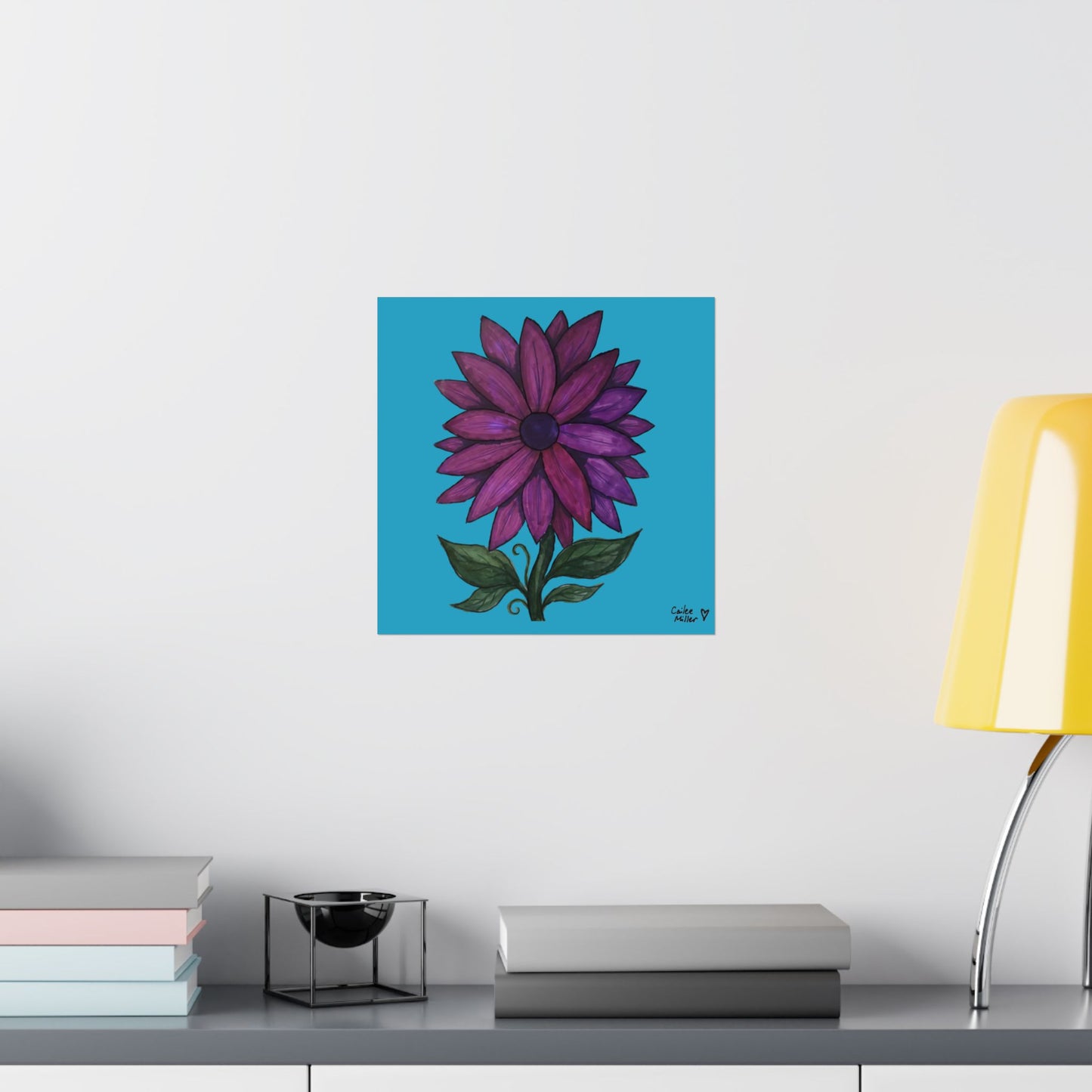 Purple Floral Matte Poster  — Vibrant Botanical Wall Art from Artist Cailee Miller