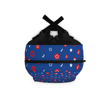 Blue with stars and checkmarks Backpack