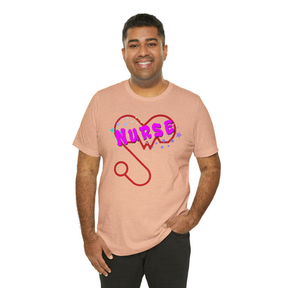 Nurse Love Unisex Jersey Tee Bella+Canvas 3001 Healthcare Gift Medical Students, Soft Fabric, Various Sizes Available
