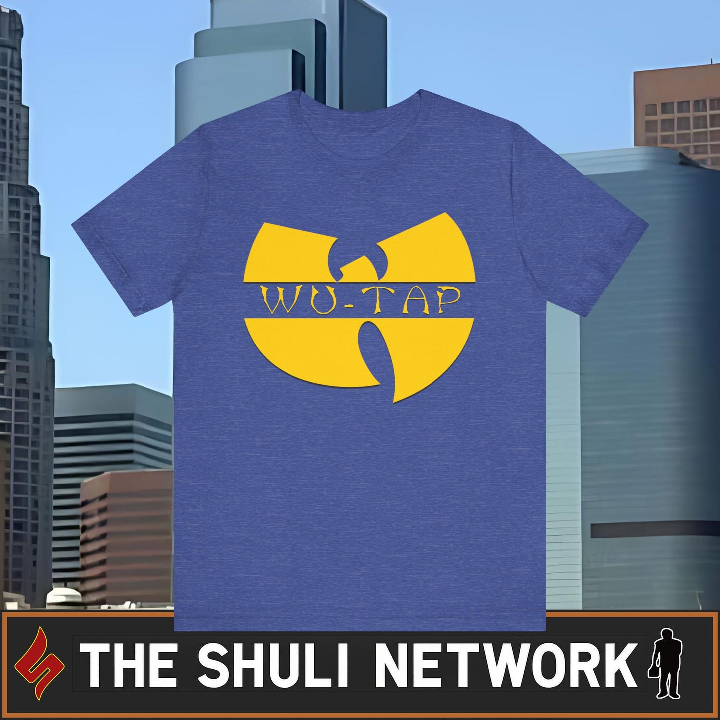Wu-Tap Logo T-Shirt — Retro Hip-Hop Shuli Crew Graphic Tee