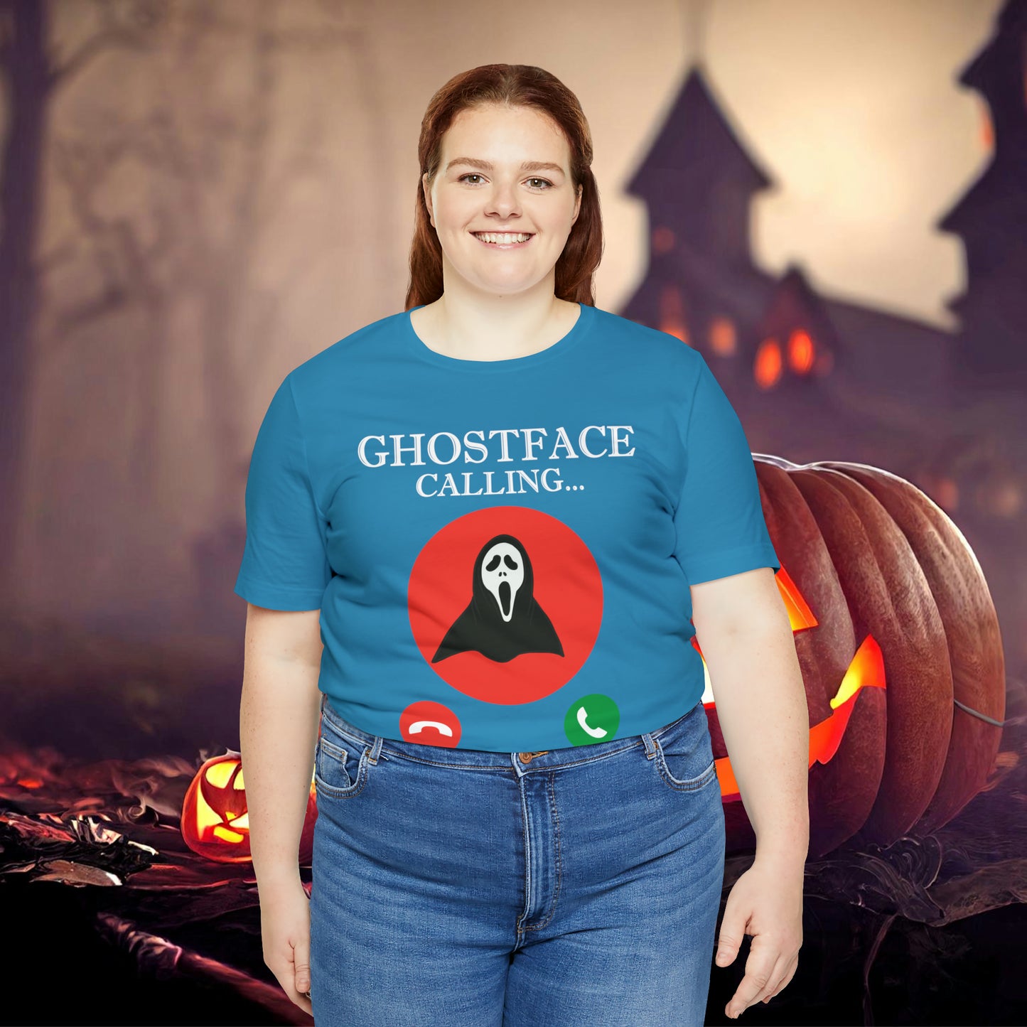 Ghost Face is Calling Halloween Unisex Jersey Short Sleeve Tee Gifts For her Gifts for Him