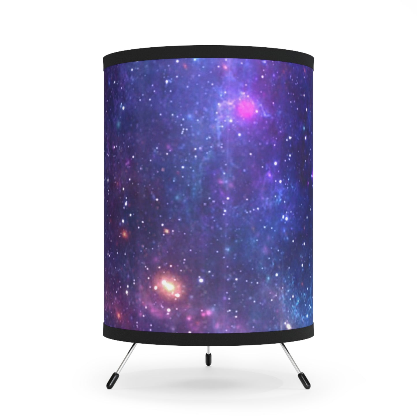 Purple Beyond the Stars Outer Space Out of this World Tripod Lamp with High-Res Printed Shade, USCA plug