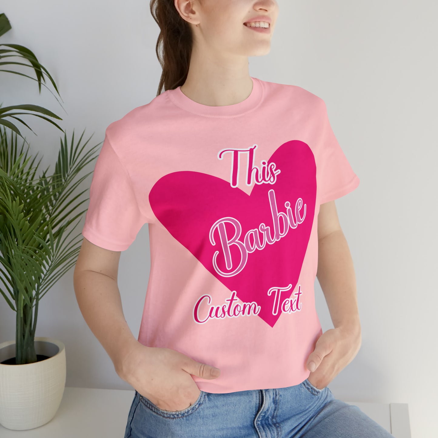 This Barbie  "CUSTOM TEXT" Unisex Jersey Short Sleeve Tee Gifts For Him Gifts For Her