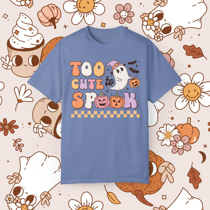 Too Cute to Spook Retro Groovy Halloween Unisex Garment-Dyed T-shirt Gifts for Him Gifts for Her