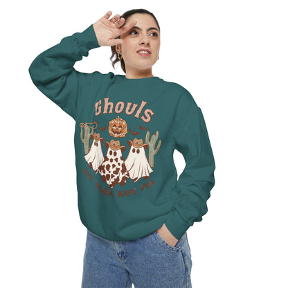 Ghouls Just Wanna Have Fun Western Halloween Unisex Garment-Dyed Sweatshirt