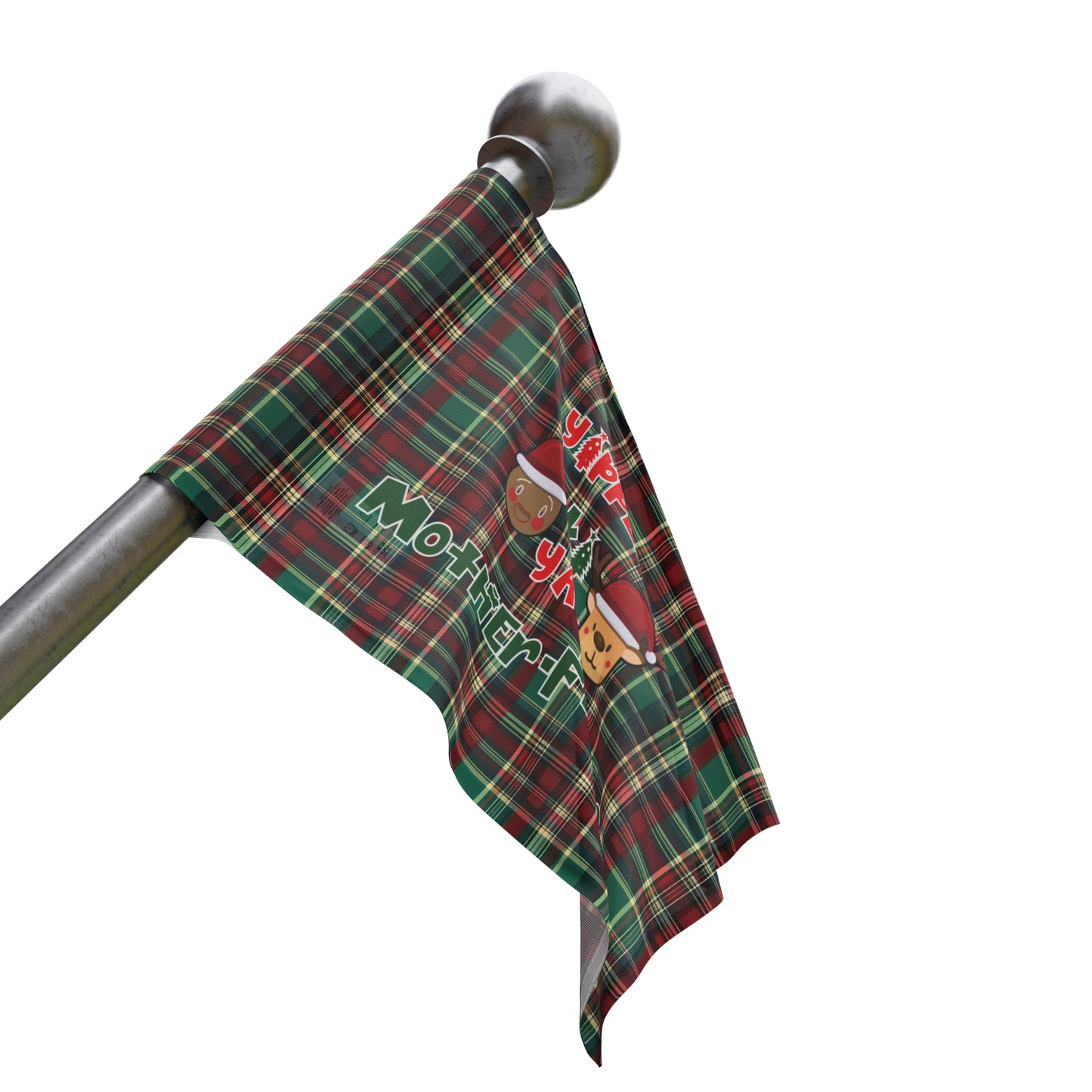 Die Hard Inspired Christmas House Flag | Yippee Ki Yay Mother-F--ker | Festive Plaid Pattern | Holiday Outdoor Decor