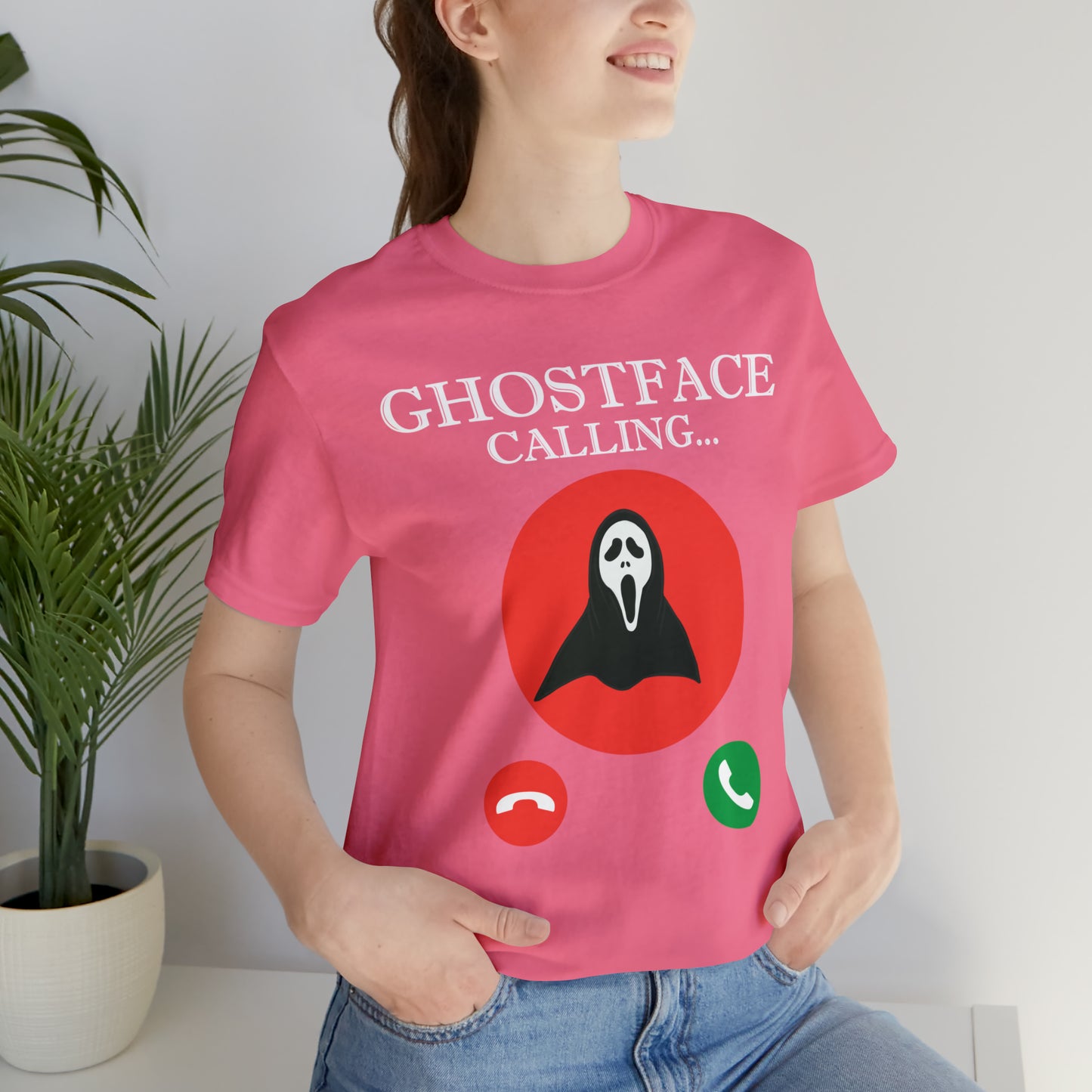 Ghost Face is Calling Halloween Unisex Jersey Short Sleeve Tee Gifts For her Gifts for Him