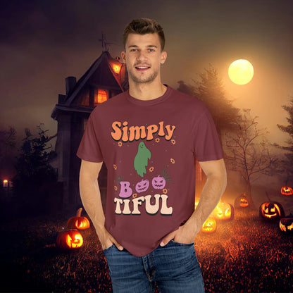 Simply Bootiful Retro Groovy Halloween Unisex Garment-Dyed T-shirt Gifts for Her Gifts for him