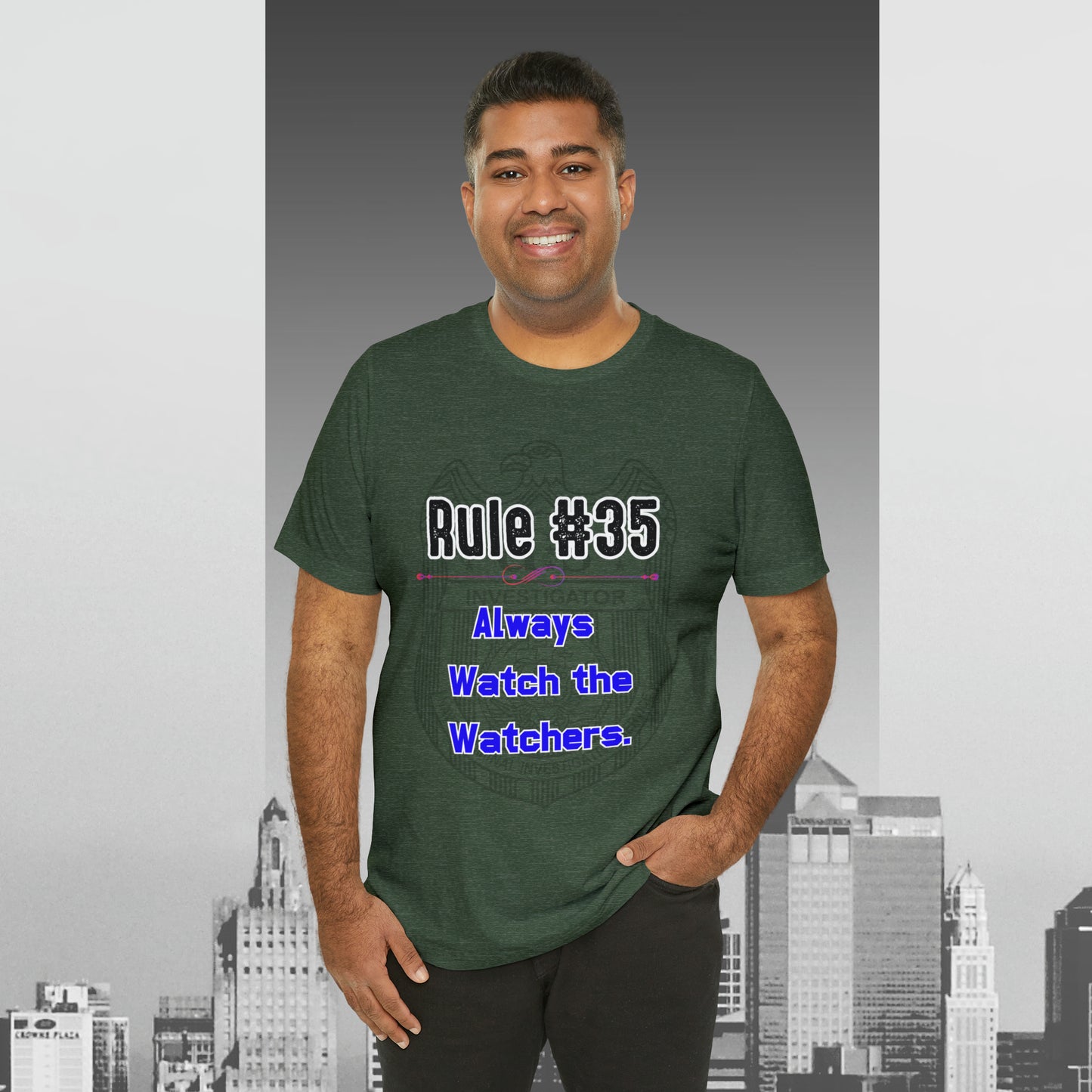 Rules of Gibbs #35 Always Watch the Watchers Unisex Jersey Short Sleeve Tee