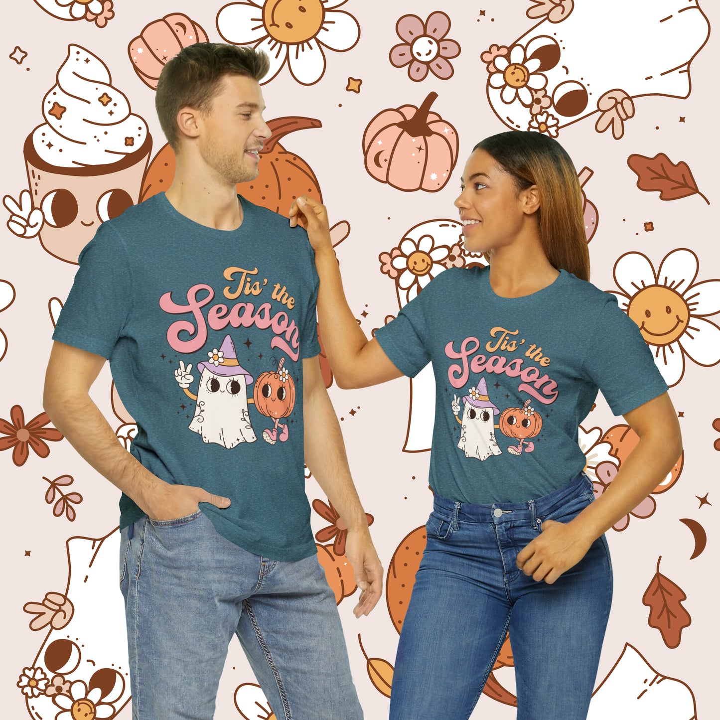 Tis The Season Retro Groovy Halloween Unisex Jersey Short Sleeve Tee GIfts for Him Gifts for Her