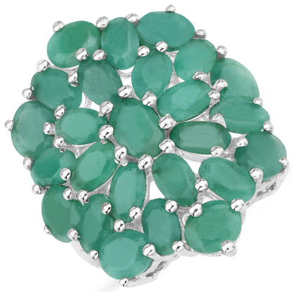 5.88 Carat Genuine Emerald .925 Sterling Silver Ring