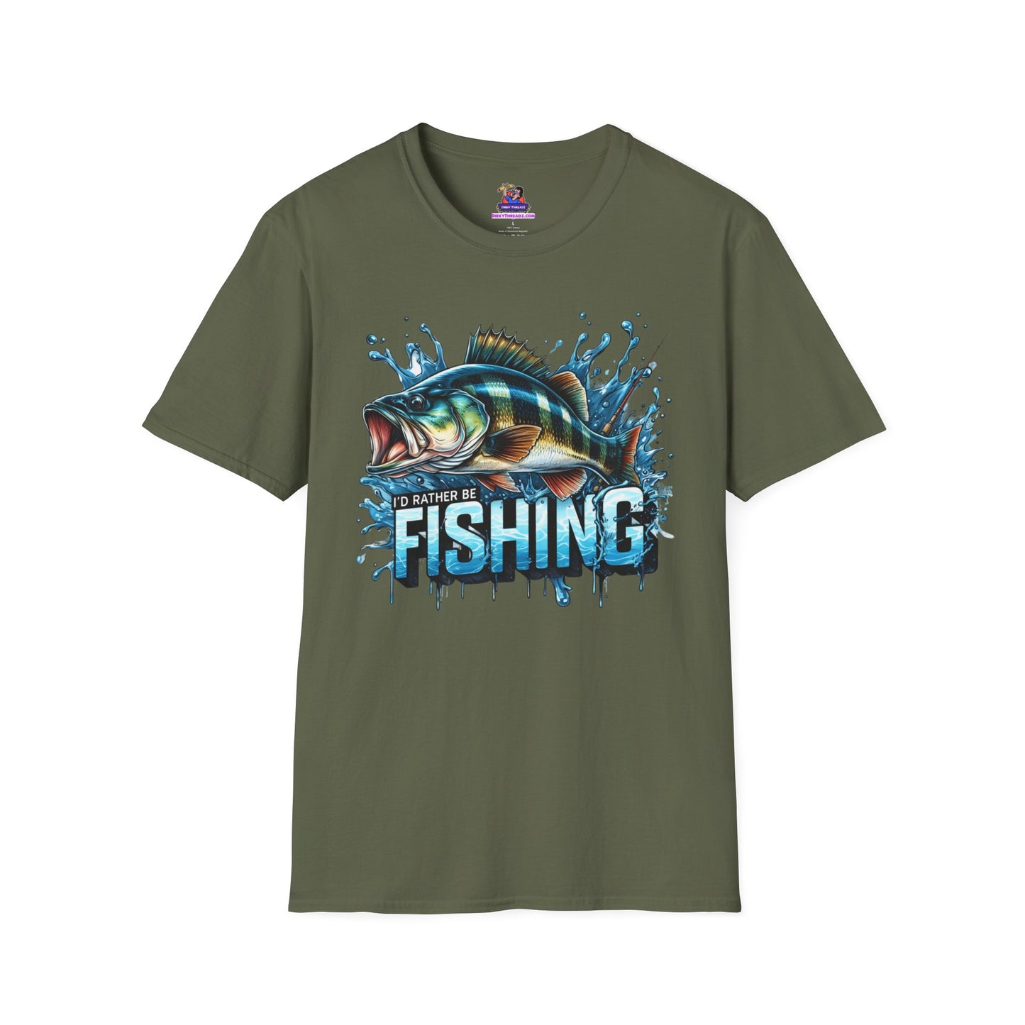 I'd Rather Be Fishing Unisex Softstyle T-Shirt Fishing humor, Fisherman Gift Pun T-Shirt Funny Fish Tee Fishy Vibes Unique Unisex Tee