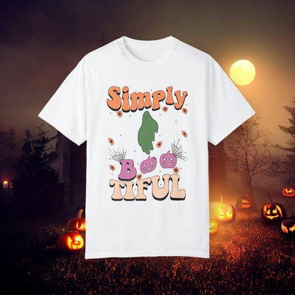 Simply Bootiful Retro Groovy Halloween Unisex Garment-Dyed T-shirt Gifts for Her Gifts for him