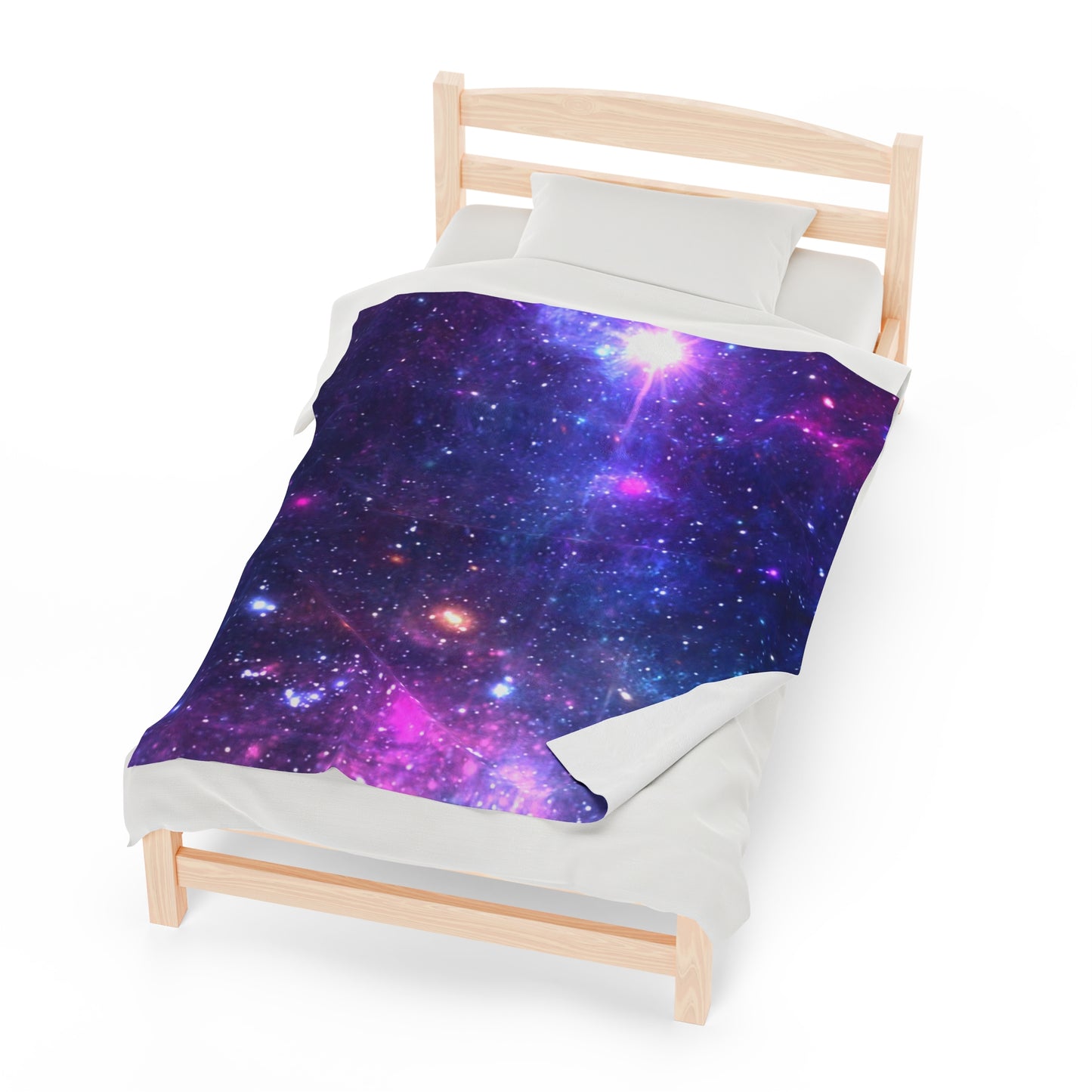 Purple Beyond the Stars Outer Space Out of this World Velveteen Plush Blanket