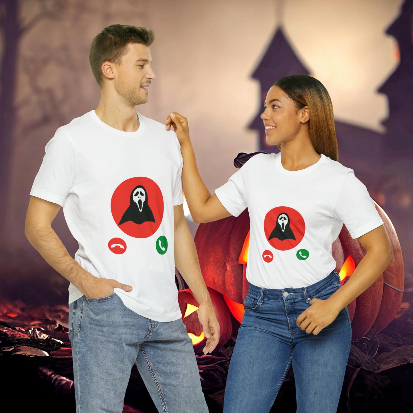 Ghost Face is Calling Halloween Unisex Jersey Short Sleeve Tee Gifts For her Gifts for Him