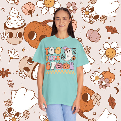 Too Cute to Spook Retro Groovy Halloween Unisex Garment-Dyed T-shirt Gifts for Him Gifts for Her
