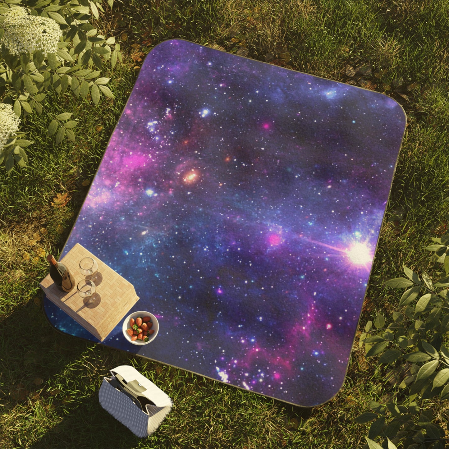 Purple Beyond the Stars Outer Space Out of this World  Picnic Blanket