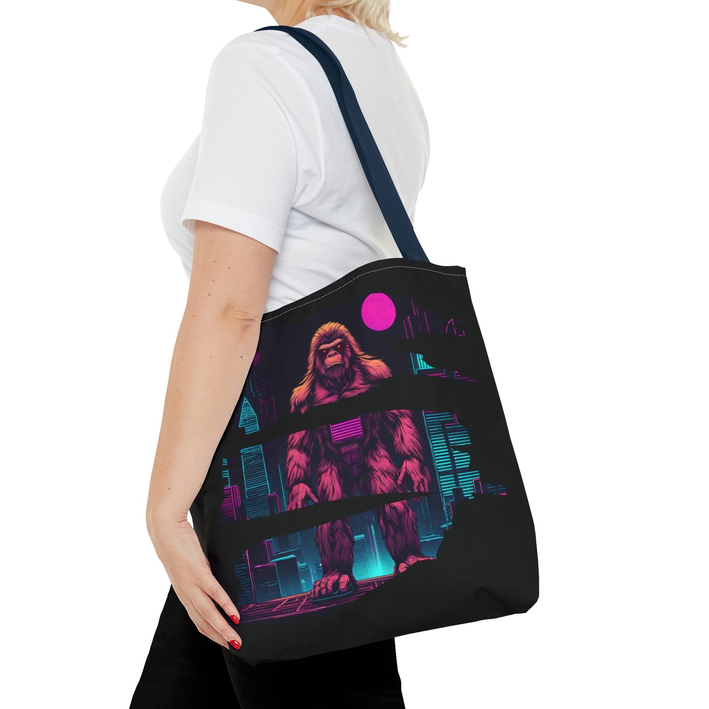 Bigfoot in a Cyber City AOP Tote Bag