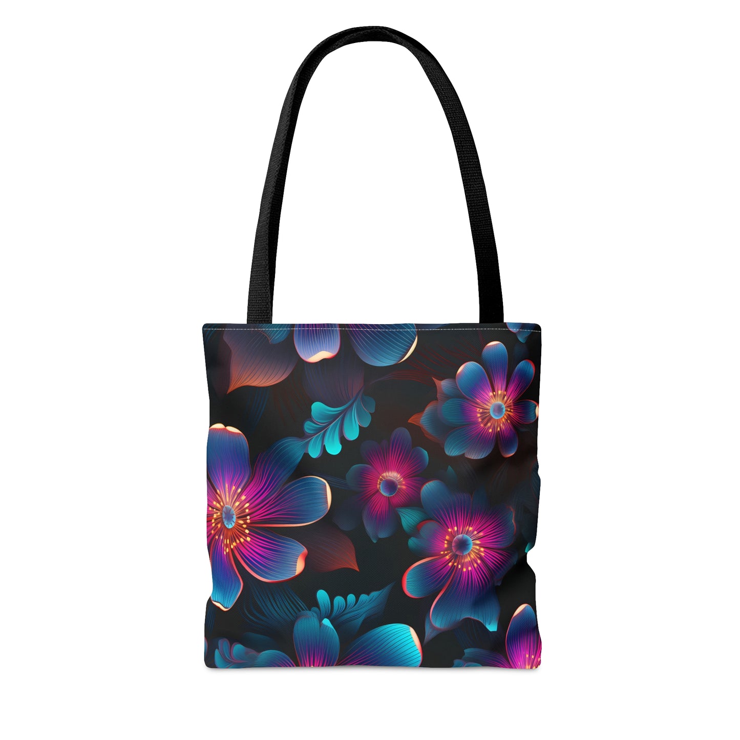 Eclectic Neon Floral All Over Print Tote Bag