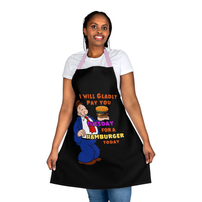 Popeye's Friend Wimpy All Over Print Apron - 'I'll Gladly Pay You Tuesday for a Hamburger Today' (AOP)