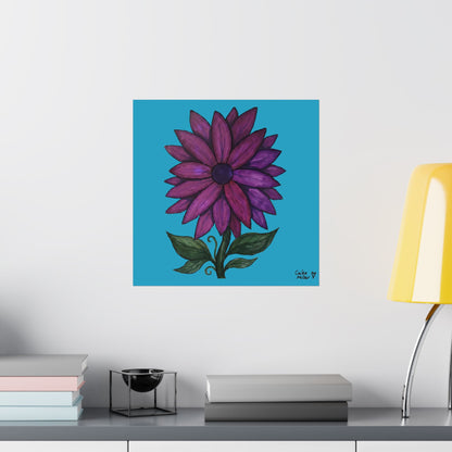Purple Floral Matte Poster  — Vibrant Botanical Wall Art from Artist Cailee Miller