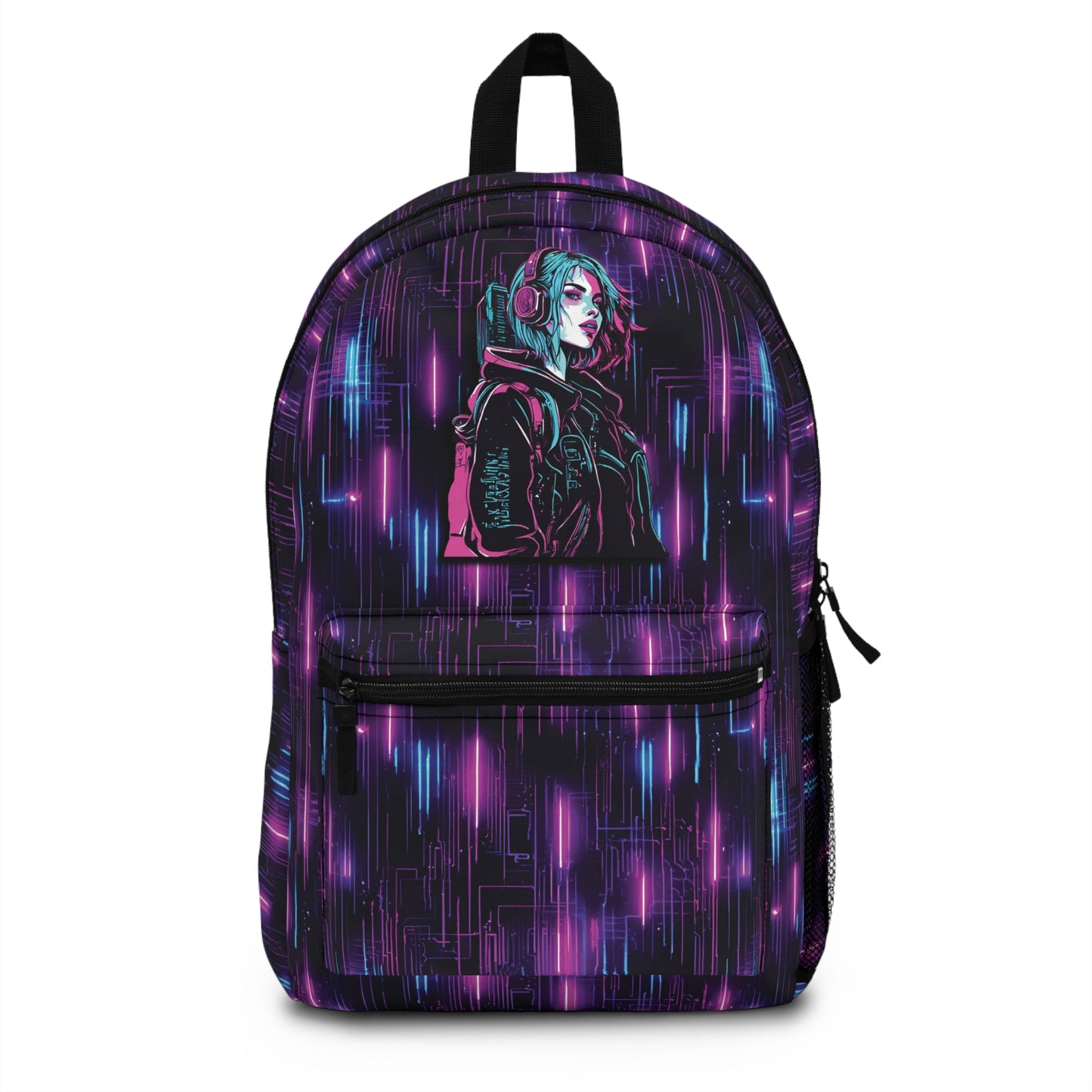 Neon Futuristic Lights Cyberpunk AOP Backpack