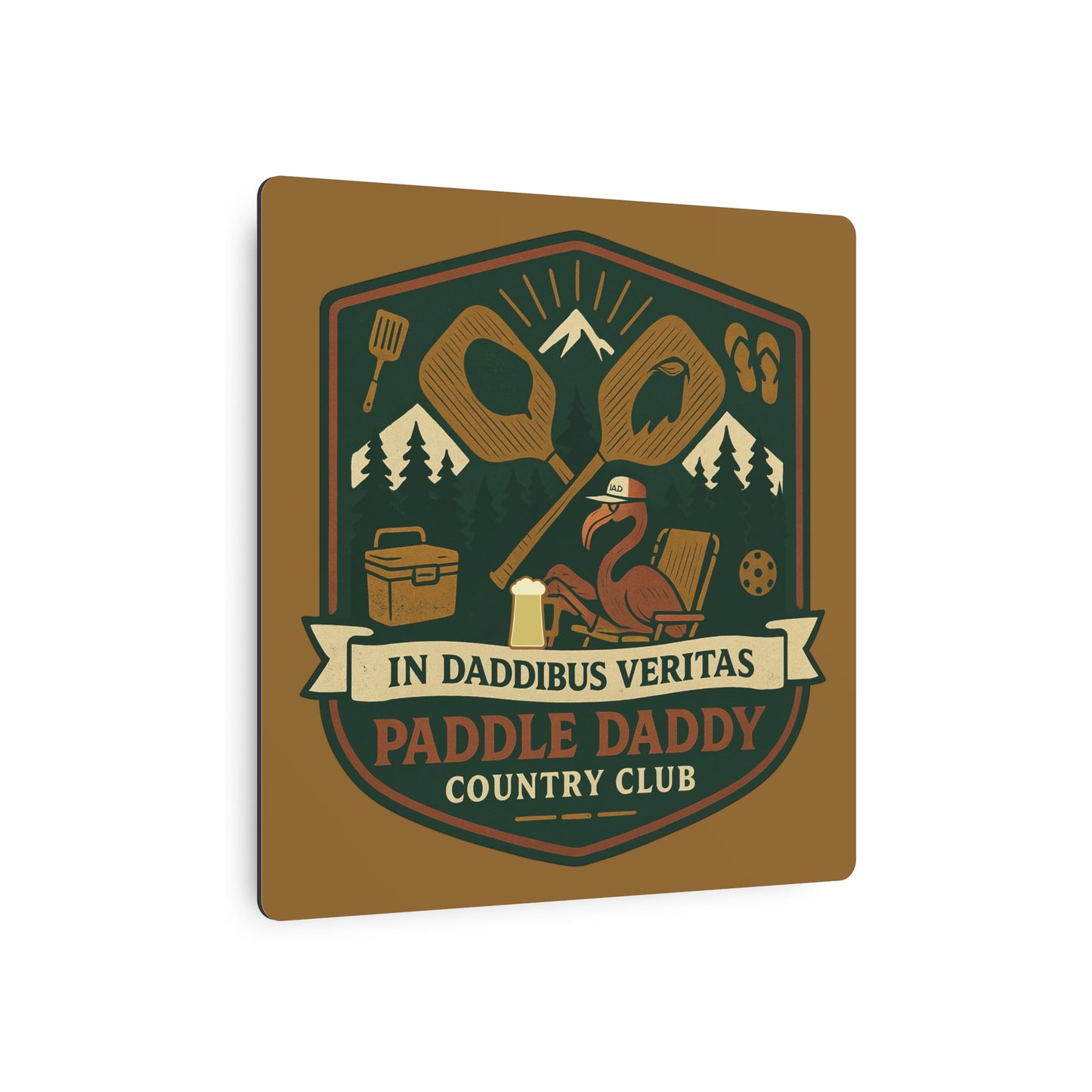 Paddle Daddy Country Club™ Metal Art Sign, Wall Decor for Outdoor Enthusiasts, Country Club Decor, Unique Gift for Dads, Camping Decoration