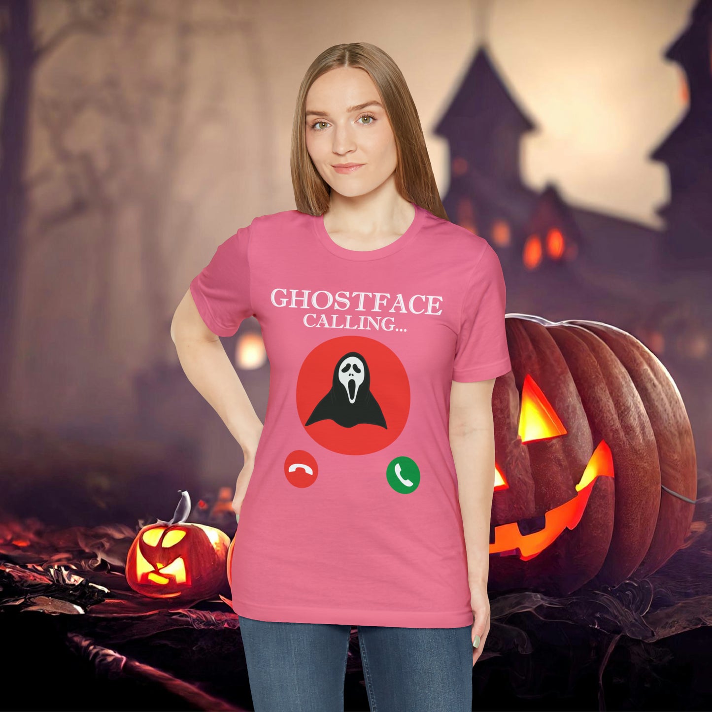 Ghost Face is Calling Halloween Unisex Jersey Short Sleeve Tee Gifts For her Gifts for Him