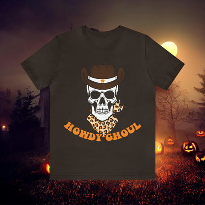 Howdy Ghoul Skeleton Sheriff Retro Halloween Unisex Jersey Short Sleeve Tee Gifts for her