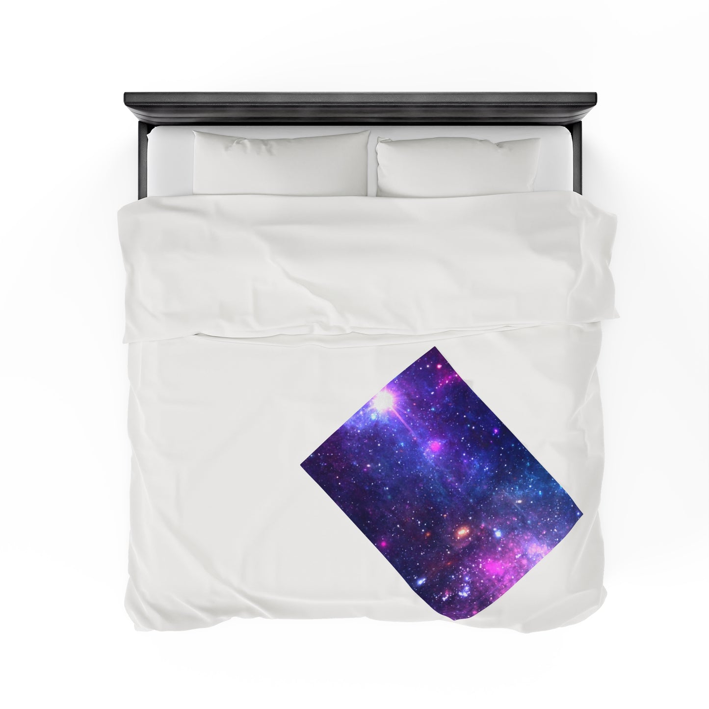 Purple Beyond the Stars Outer Space Out of this World Velveteen Plush Blanket