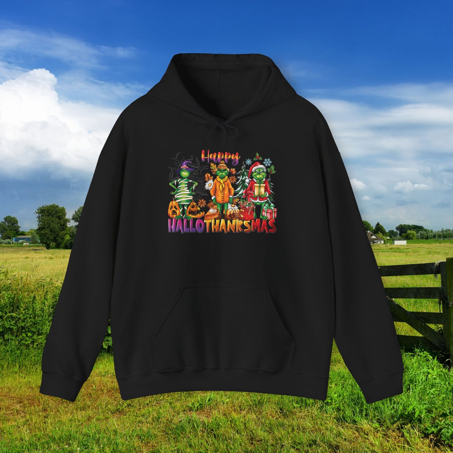 The Aunt Kim Special Happy HalloThankMas Unisex Heavy Blended Hooded Sweatshirt