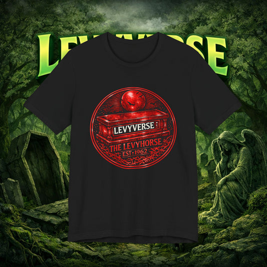Levyverse Red Emblem Tee — The Levyhorse Vintage Logo T-Shirt
