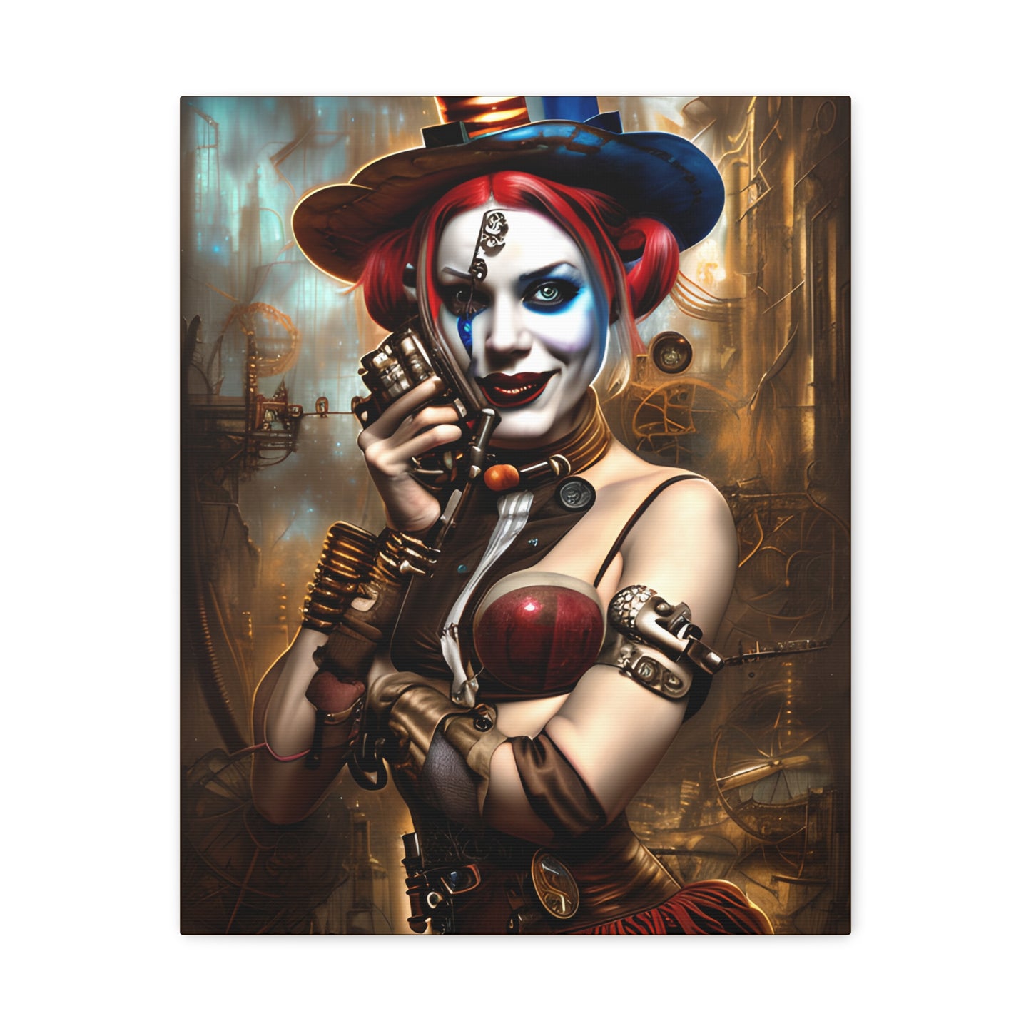 Hyper Realistic Steampunk Harley Quinn Matte Canvas, Stretched, 1.25"