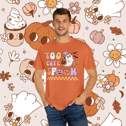 Too Cute to Spook Retro Groovy Halloween Unisex Garment-Dyed T-shirt Gifts for Him Gifts for Her