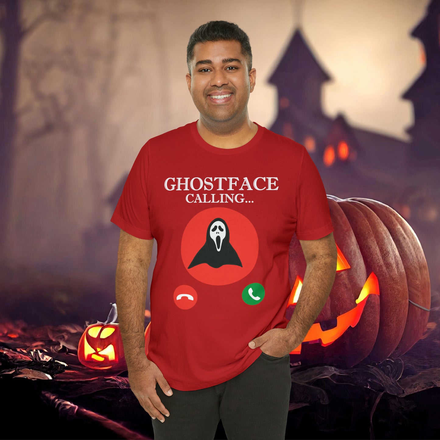 Ghost Face is Calling Halloween Unisex Jersey Short Sleeve Tee Gifts For her Gifts for Him