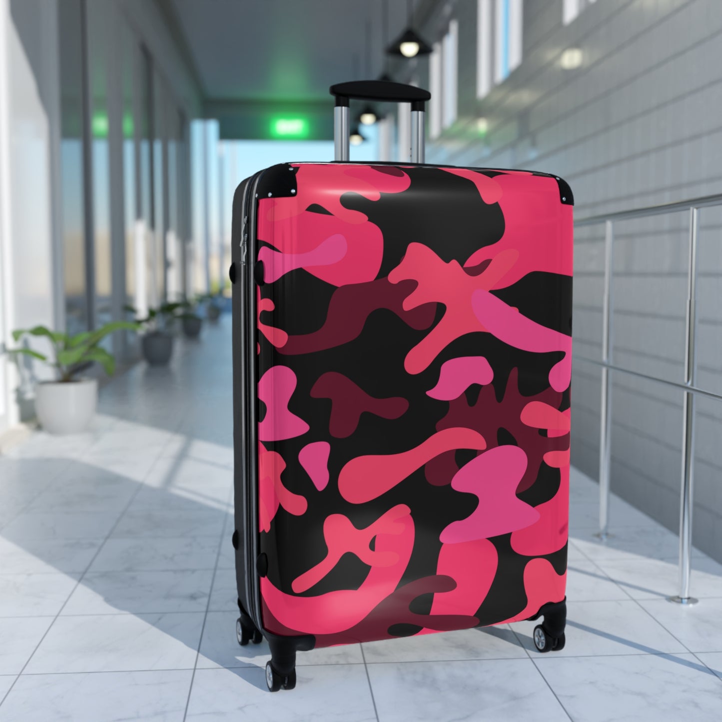 Colorful Pink Camo Suitcase