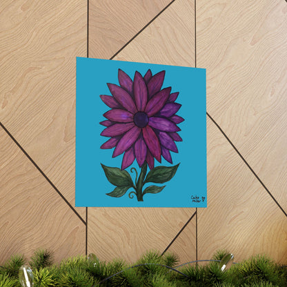 Purple Floral Matte Poster  — Vibrant Botanical Wall Art from Artist Cailee Miller