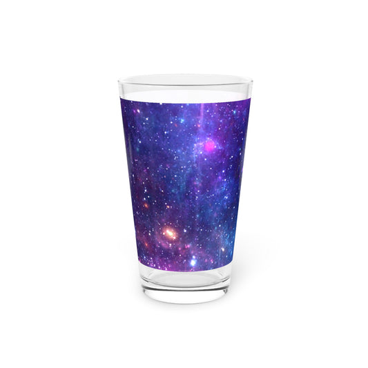 Purple Beyond the Stars Outer Space Out of this World Pint Glass, 16oz