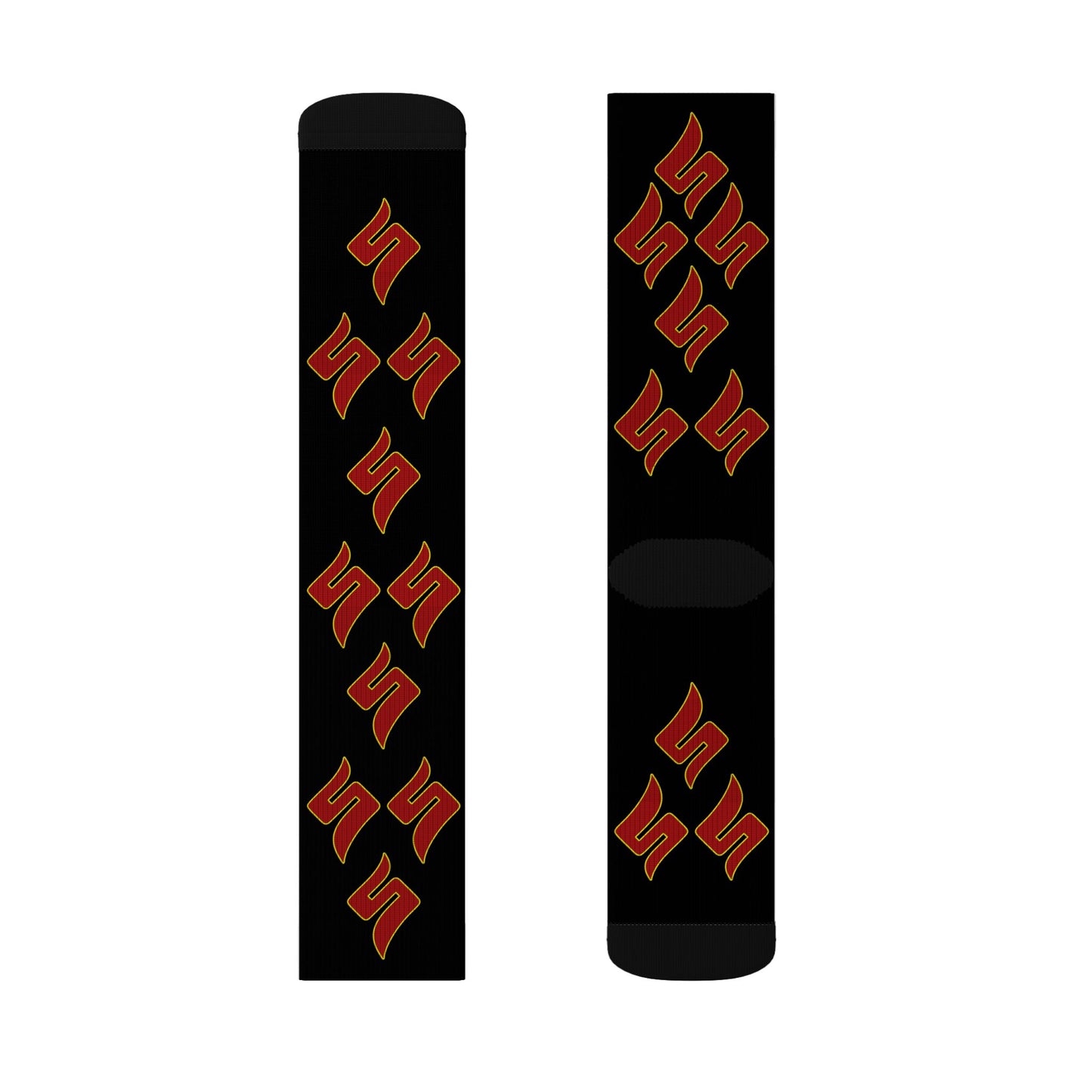 Shuli Network “S” Socks— Bold All-Over Print Crew Socks