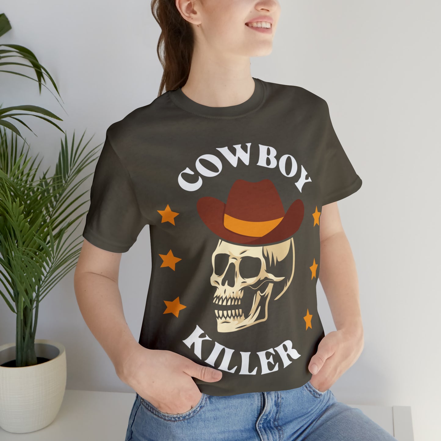 Cowboy Killer Retro Halloween Unisex Jersey Short Sleeve Tee Gifts for Him Gifts for Her