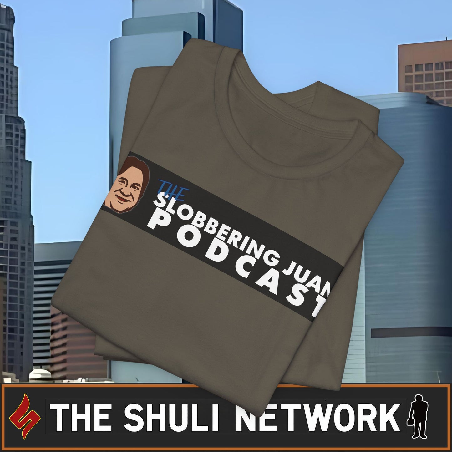 Slobbering Juan Podcast T-Shirt — Retro Logo Tee for Fans