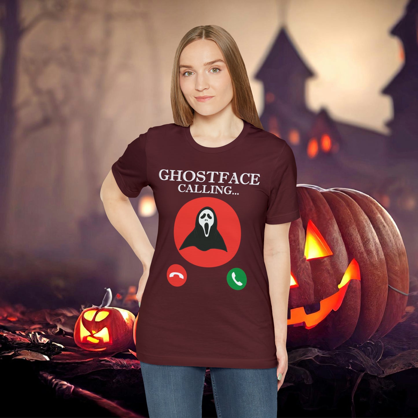 Ghost Face is Calling Halloween Unisex Jersey Short Sleeve Tee Gifts For her Gifts for Him