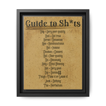 Guide to Sh*ts Framed Wall Art Print, Humorous Decor, Office Wall Art, Gift for Friends, Humor, Unique Housewarming Gift