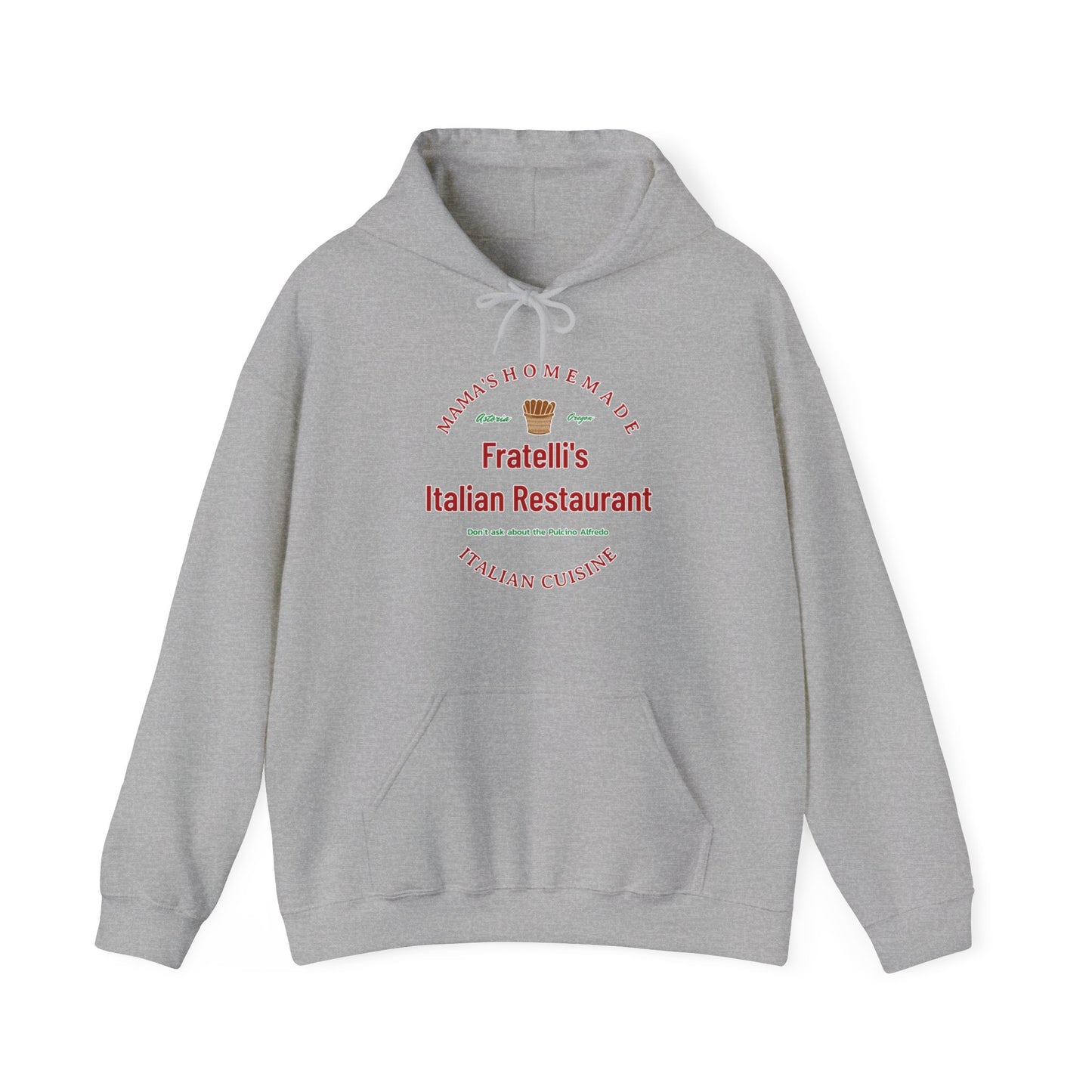 Fratelli's Italian Restaurant Unisex Heavy Blend™ Hooded Sweatshirt Fratelli's Goonies, Quest Attire, Fashion Comedy, Pirate's Pasta-Lover