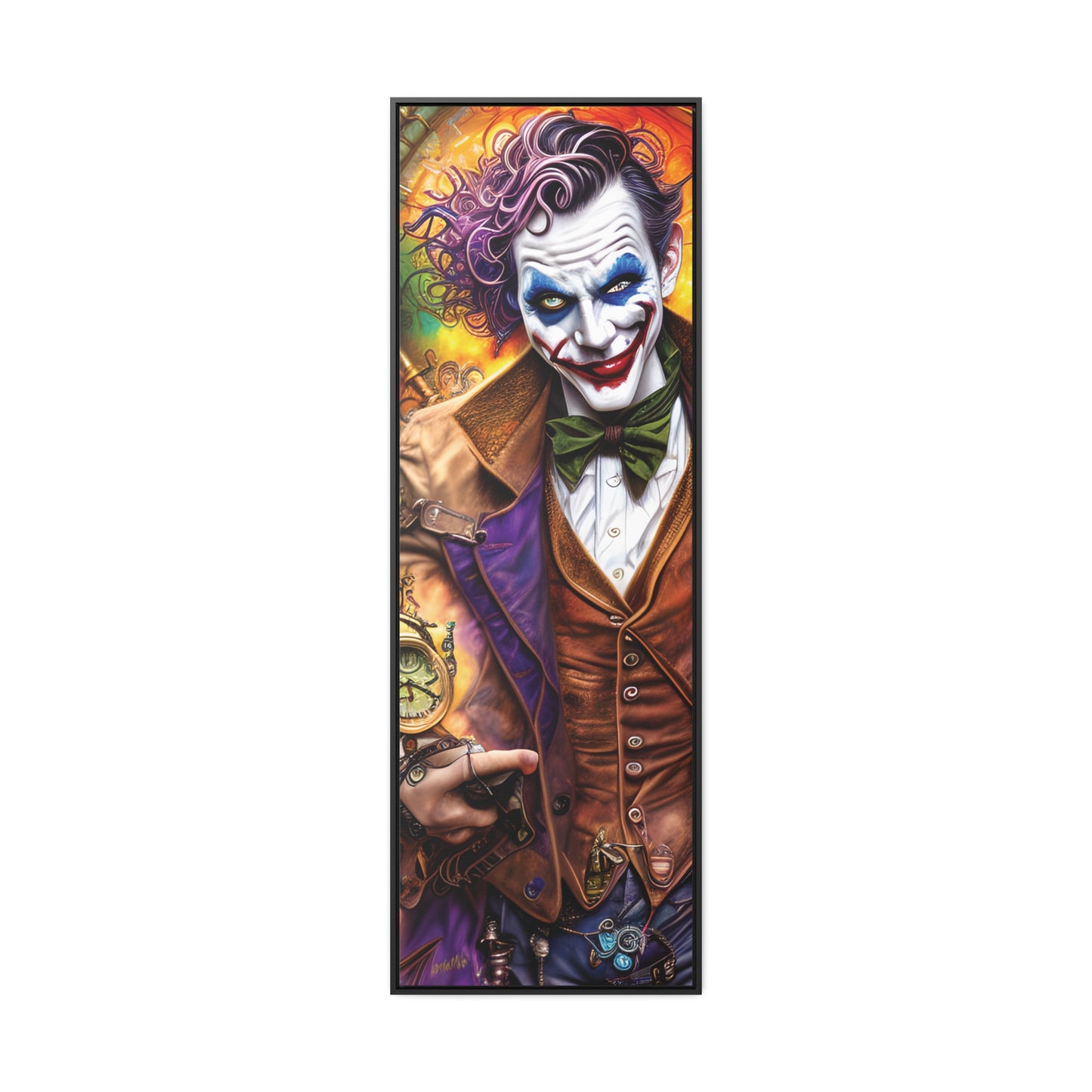 Steampunk-Joker-Hearts-Tribal-Fractal Gallery Canvas Wraps, Vertical Frame