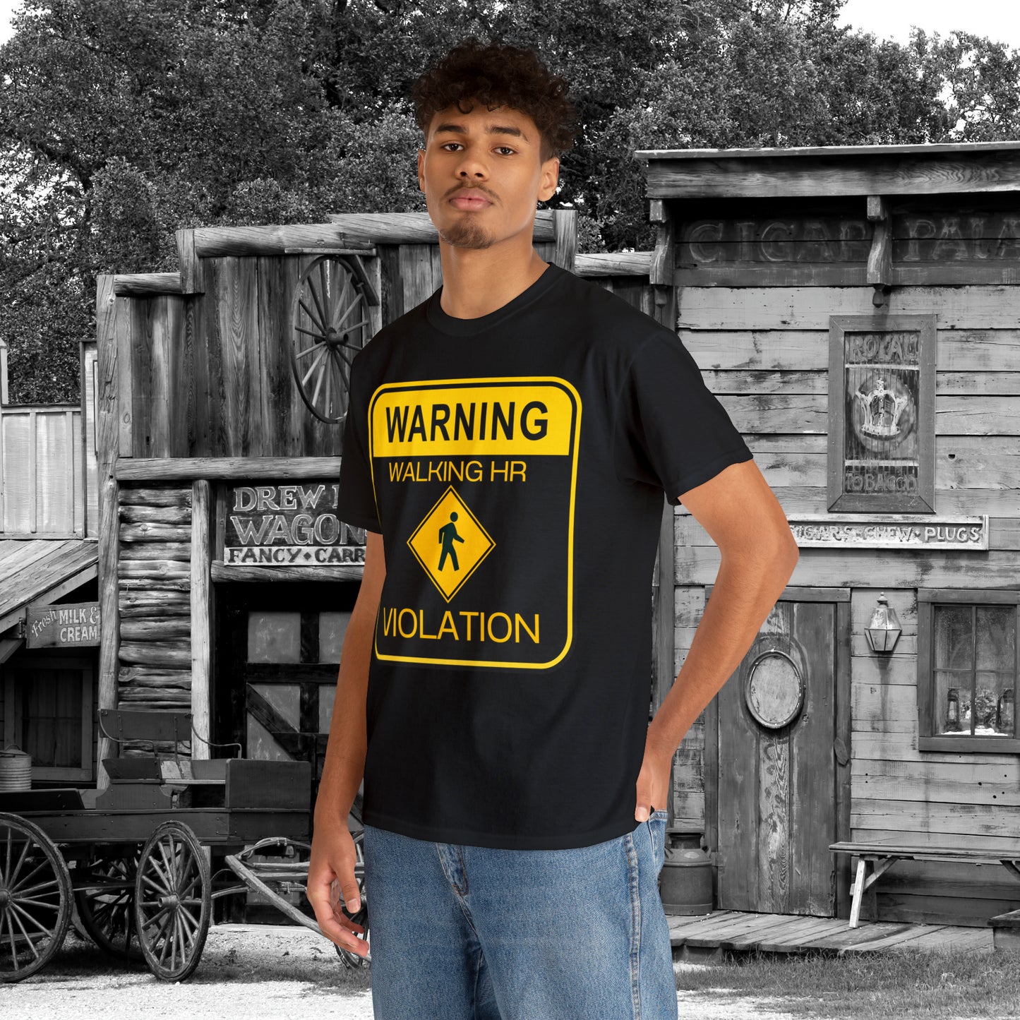 WARNING Walking HR VIOLATION Heavy Cotton Tee