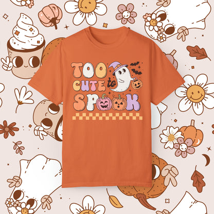 Too Cute to Spook Retro Groovy Halloween Unisex Garment-Dyed T-shirt Gifts for Him Gifts for Her