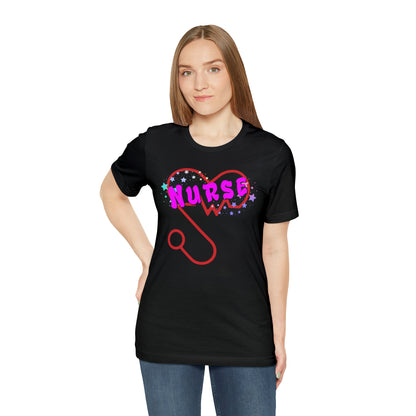 Nurse Love Unisex Jersey Tee Bella+Canvas 3001 Healthcare Gift Medical Students, Soft Fabric, Various Sizes Available