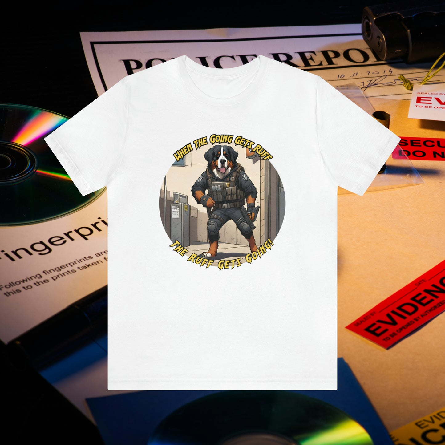 Bernese Mountain Dog SWAT Unisex Jersey T-shirt - When the Going Gets Ruff, the Ruff Get Going